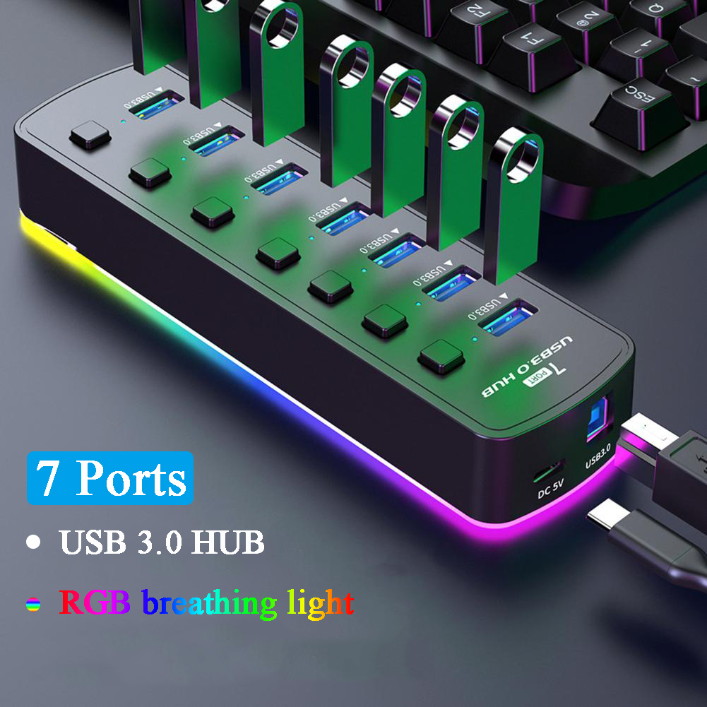 Hub USB 3.0 RGB 7 portów Adapt – Esports Gaming Splitter recenzja i cena